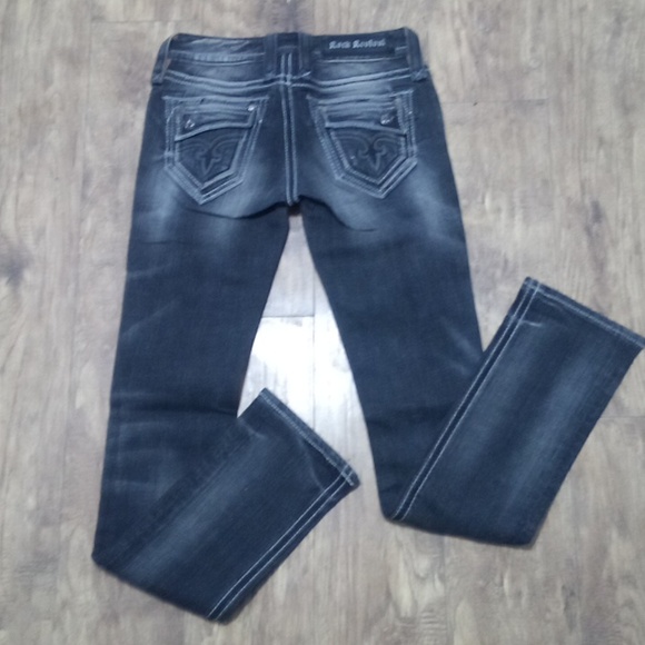 Rock Revival Women's 26 Straight Embellished Embroidered Distressed Black NWOT - Picture 6 of 14